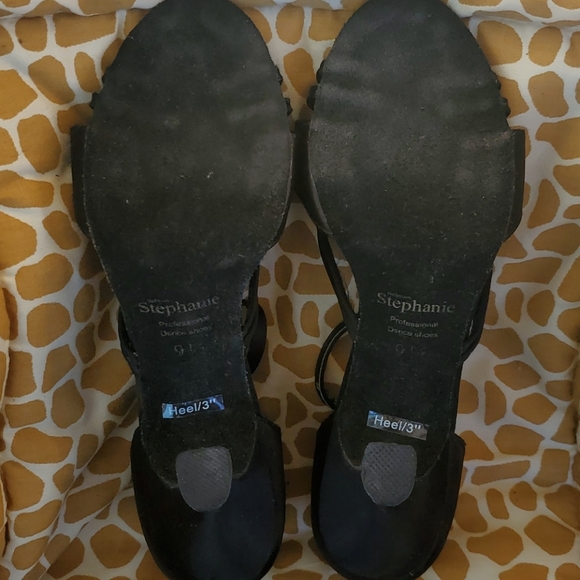 Stephanie Profesional Black Satin Ballroom Shoe - Picture 2 of 9